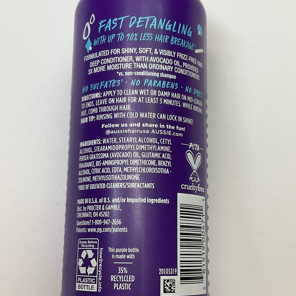 ๐ผ4/$10๐ผ NEW Aussie 3 Minute Miracle Moist Detangling Deep Conditioner - 8 FL OZ - Picture 3 of 6